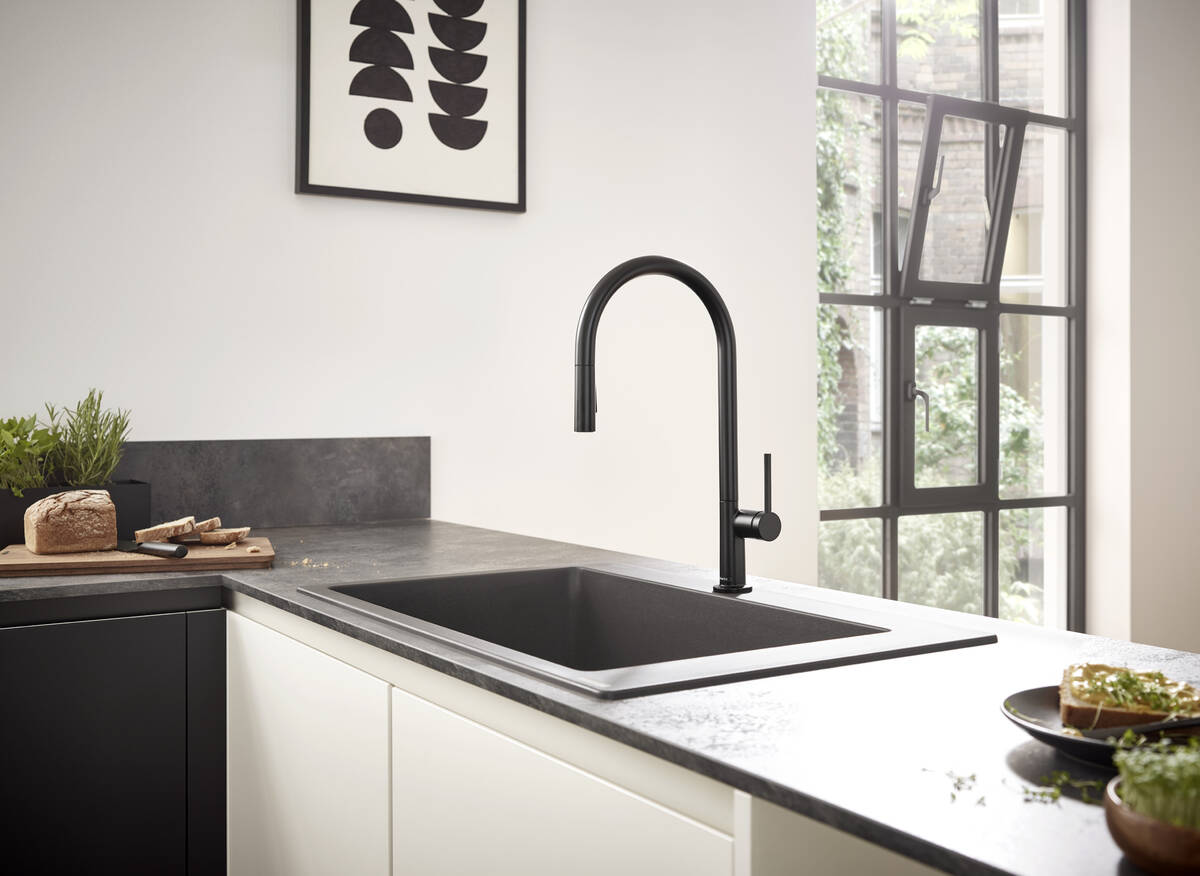 Hansgrohe Talis M54 bateria kuchenna stojąca czarny mat 72801670 - Wysyłka w 24h