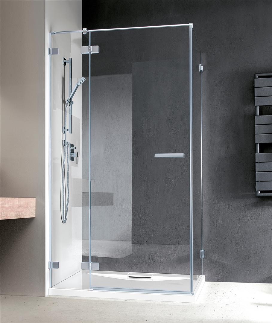 Radaway Euphoria KDJ drzwi prysznicowe ze ścianką stałą 80 cm lewe chrom/szkło przezroczyste 383512-01L/383241-01L