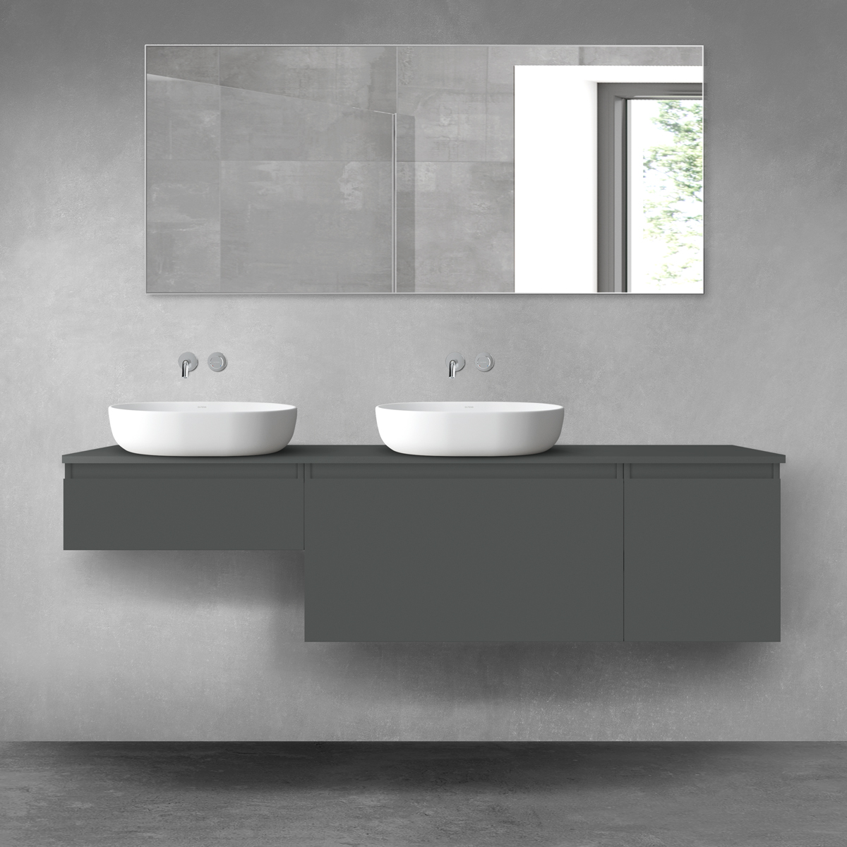 Oltens Vernal zestaw mebli łazienkowych 180 cm z blatem grafit mat 68520400 - Wysyłka w 24h