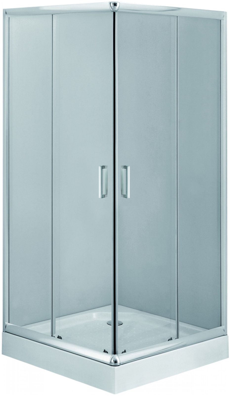 Zestaw Deante Funkia kabina prysznicowa 80 cm kwadratowa z brodzikiem Corner i syfonem chrom/szkło przezroczyste (KYC042K, KTC042B, ... - Wysyłka w 