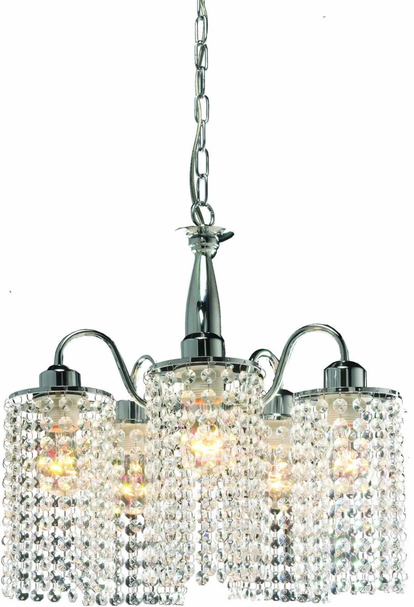 Light Prestige Bright Star 5 lampa wisząca 5x60W srebrna/przezroczysta LP-812/5P