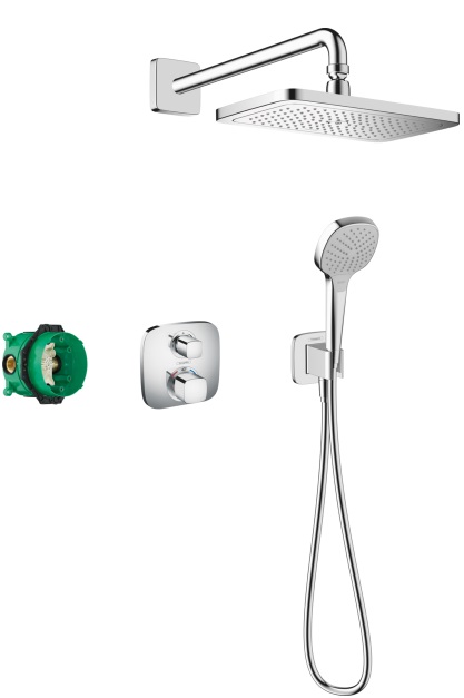 Hansgrohe Croma E zestaw prysznicowy podtynkowy termostatyczny z deszczownicą chrom 27953000
