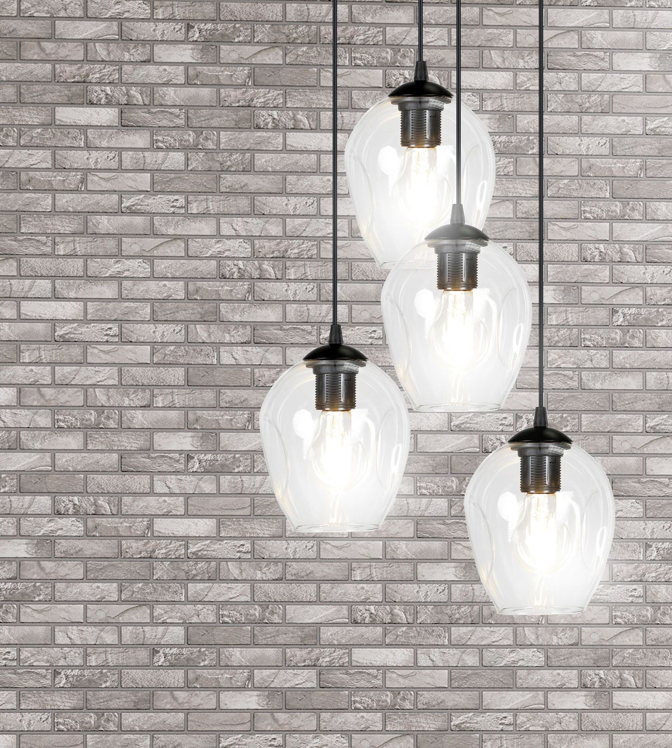 Emibig Istar lampa wisząca 4x15 W czarna-przezroczysta 679/4PREM