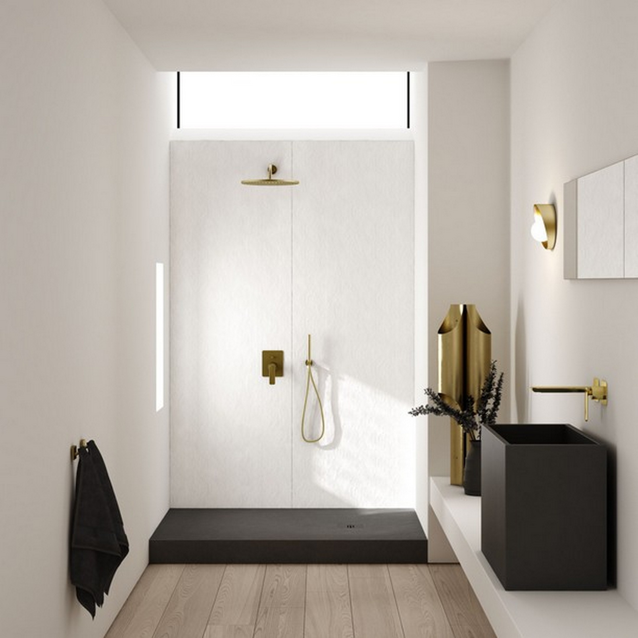 Schedline Nonlimits Black Stone brodzik 80x80 cm kwadratowy czarny kamień 3ST.N1K-8080/C/ST-M1/C/ST