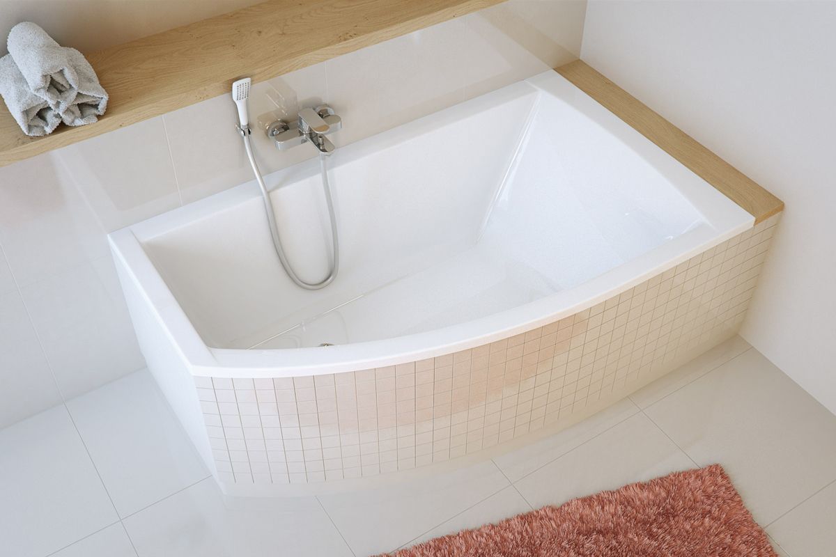 Excellent Magnus wanna narożna 150x85,5 cm prawa biała WAEX.MGP15WH