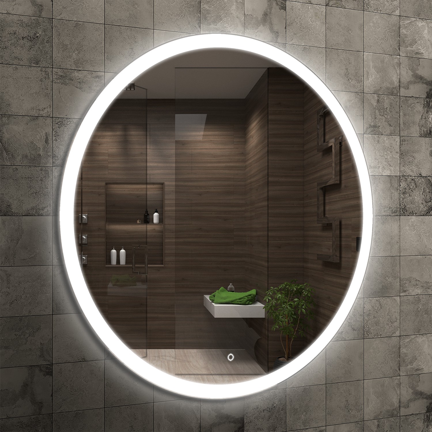 Venti Ring 80 lustro 80x80 cm okrągłe z oświetleniem - Wysyłka w 24h