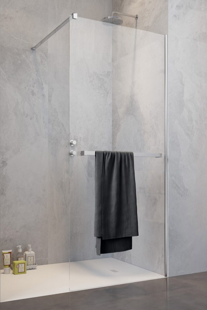 Radaway Modo New II Walk-In ścianka prysznicowa 120 cm z wieszakiem chrom/szkło przezroczyste 389124-01-01W