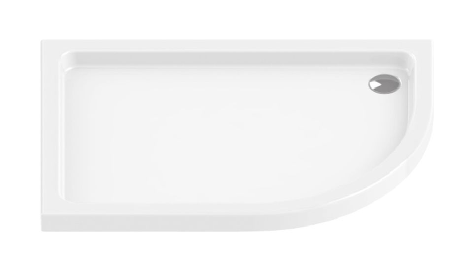 New Trendy Maxima Ultra brodzik 100x80 cm półokrągły biały B-0334(L)