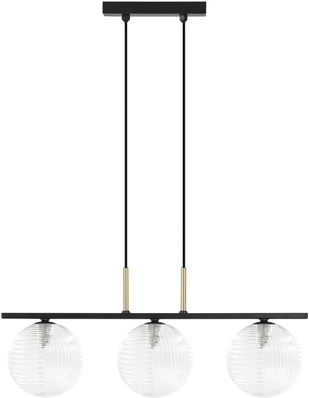 Kaja Aura lampa wisząca 3x10 W czarna-przezroczysta K-5682