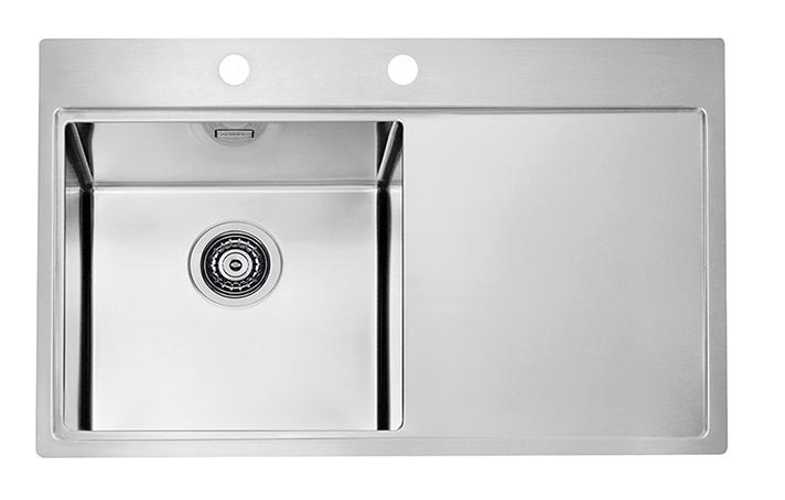 Alveus Pure 40 zlewozmywak stalowy 79x52,5 cm 1-komorowy lewy z ociekaczem satyna 1103610