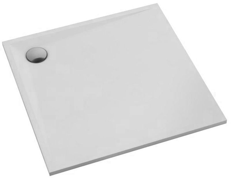 Schedpol Etrusco brodzik 80x80 cm kwadratowy Stonicryl biały 3.460