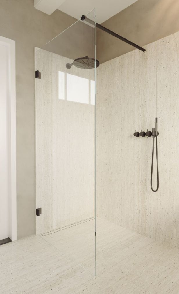 Riho Scandic NXT X400 Walk-in ścianka prysznicowa 120 cm wolnostojąca czarny mat/szkło przezroczyste G001112121