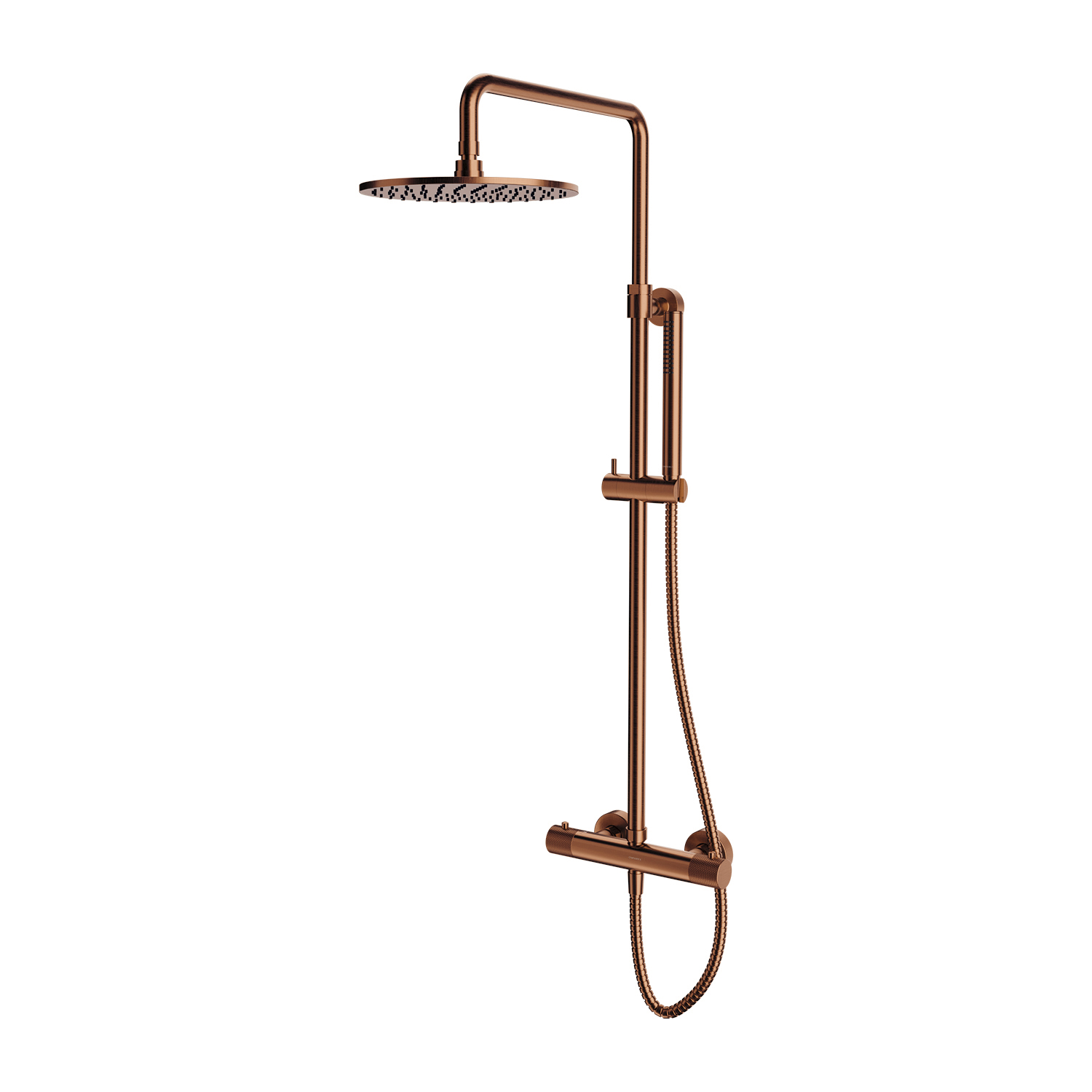 Omnires Contour zestaw prysznicowy ścienny z deszczownicą miedź szczotkowana CT8044CPB - Wysyłka w 24h