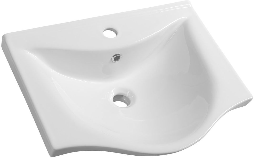 Aqualine Zara umywalka 54x44,5 cm półokrągła ścienna-meblowa biała 10055