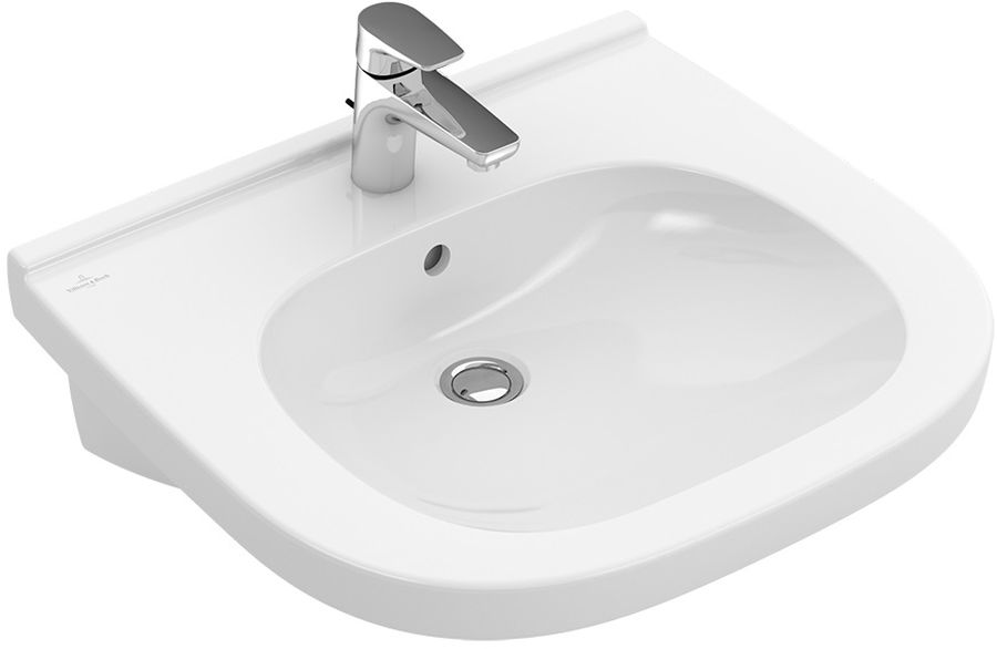 Villeroy & Boch O.Novo Vita umywalka 61x55 cm półokrągła ścienna dla niepełnosprawnych biała 41196001