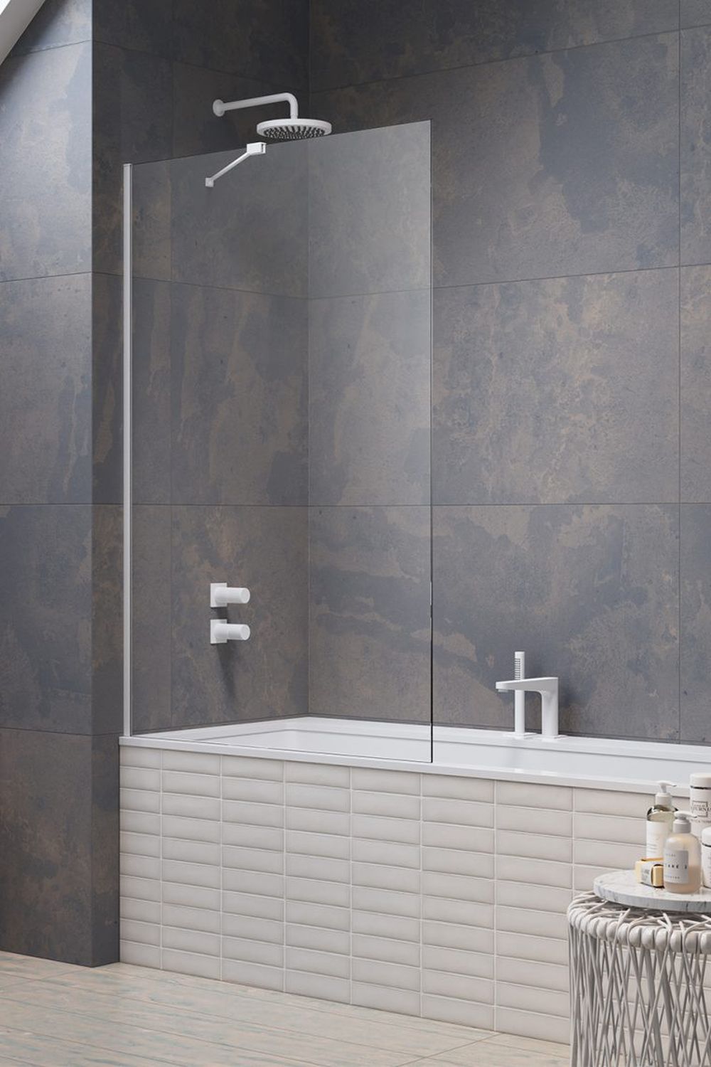 Radaway Modo New White PNJ II parawan nawannowy 90 cm 1-częściowy biały mat/szkło przezroczyste 10006090-04-01