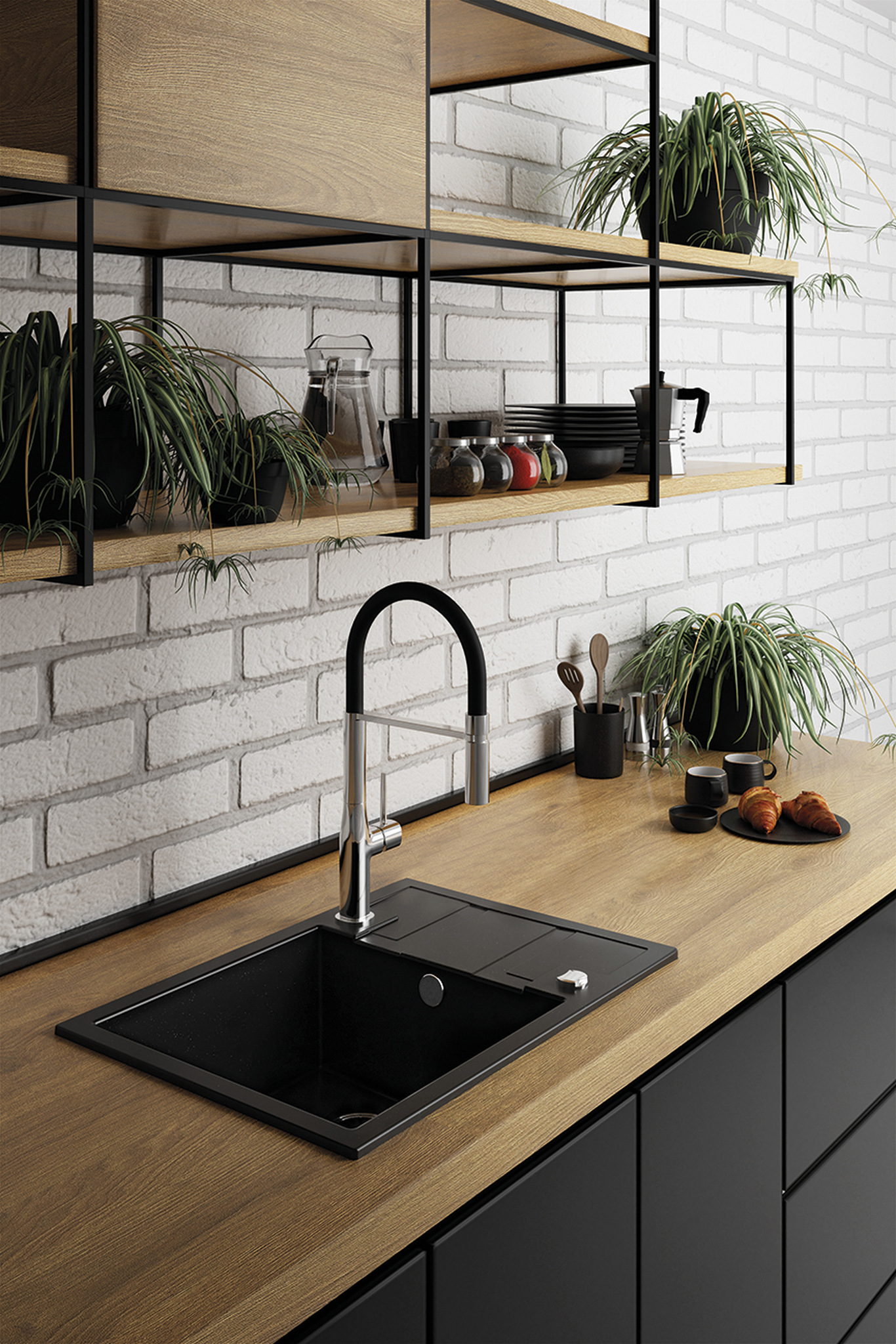 Laveo Barbados zlewozmywak granitowy 65x44 cm szary SBB513T