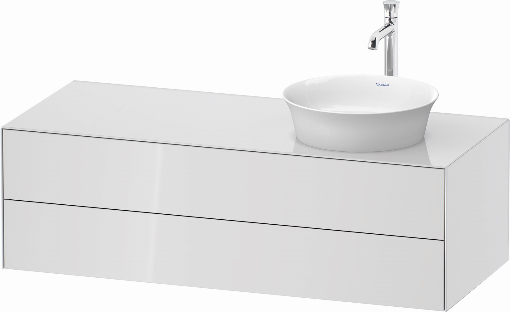 Duravit White Tulip szafka 130 cm podumywalkowa wisząca prawa biały wysoki połysk WT4987R8585