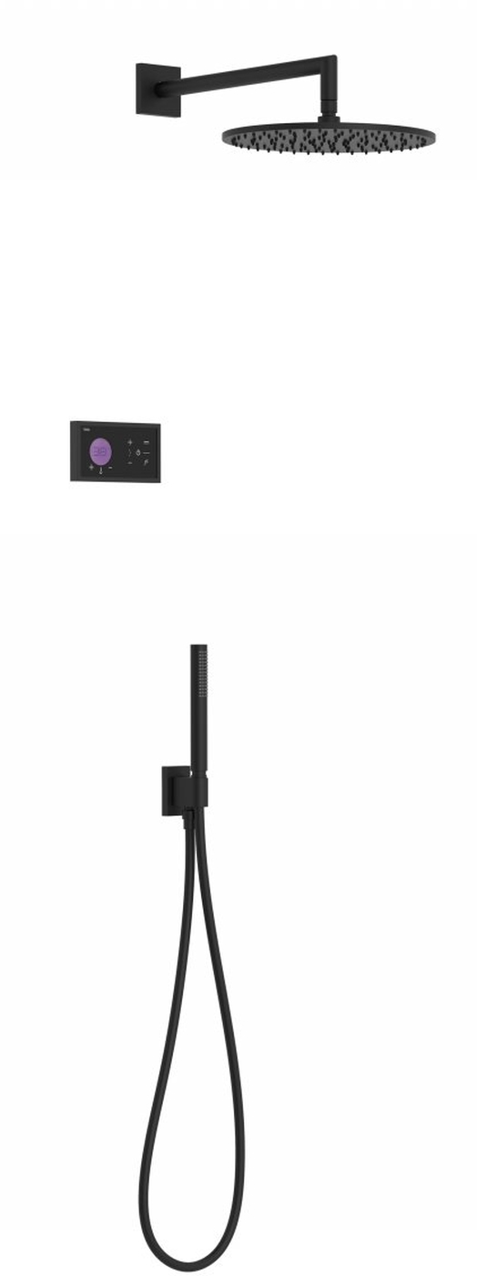 Tres Shower Technology zestaw prysznicowy podtynkowy termostatyczny z deszczownicą czarny mat 092.885.58.NM
