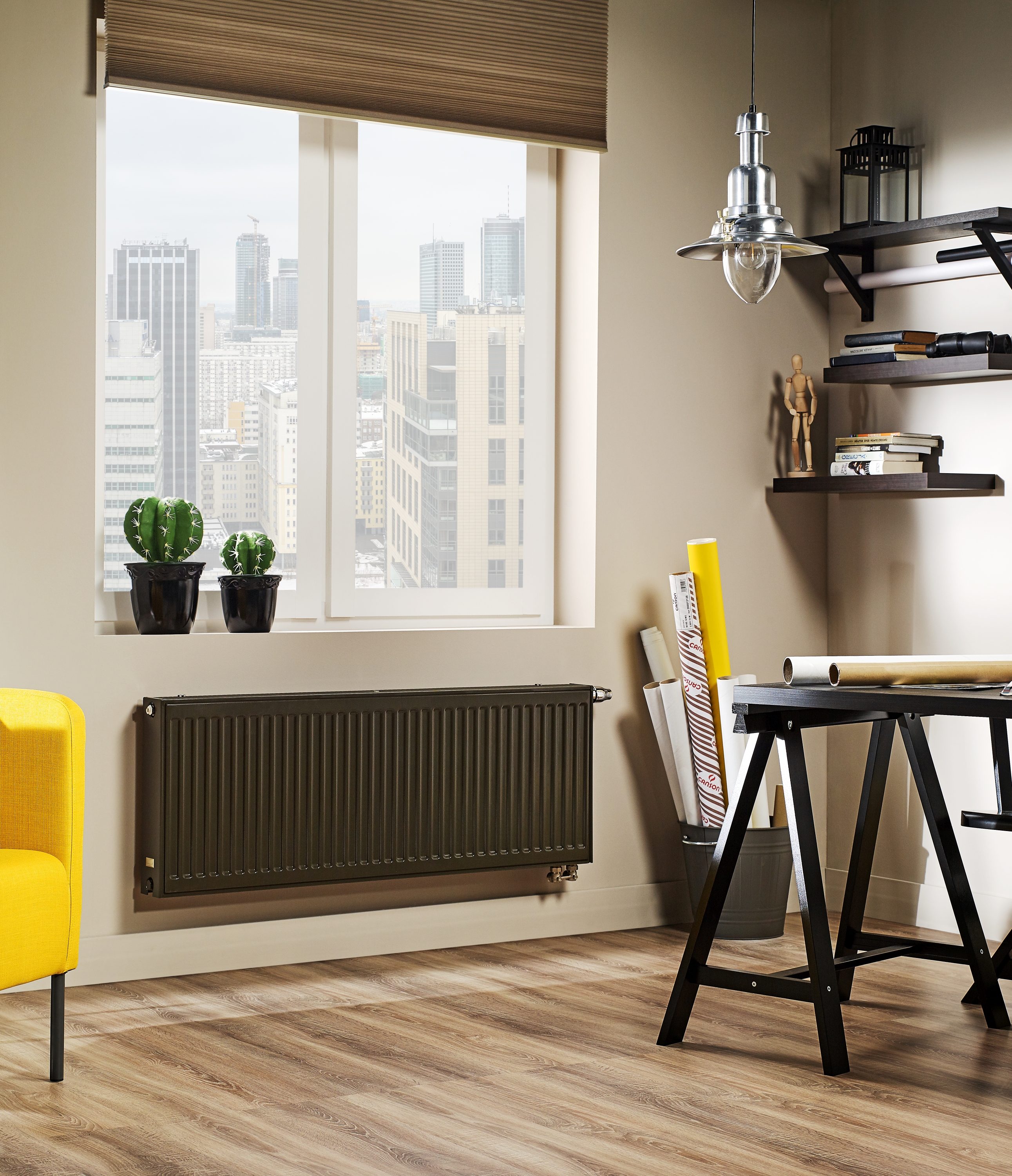 Purmo Ventil Compact grzejnik płytowy 60x100 cm podłączenie dolne biały CV21 600x1000