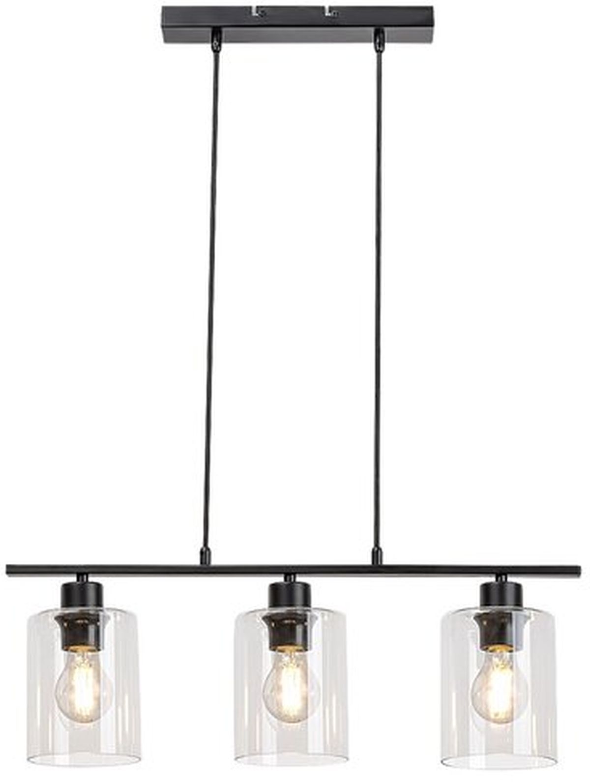 Rabalux Miroslaw lampa wisząca 3x40 W czarna-przezroczysta 5078