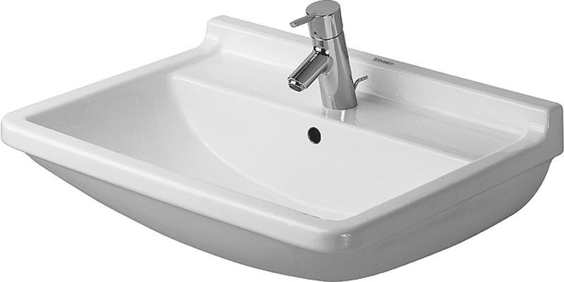 Duravit Starck 3 umywalka 65x48,5 cm ścienna prostokątna WonderGliss biała 03006500001