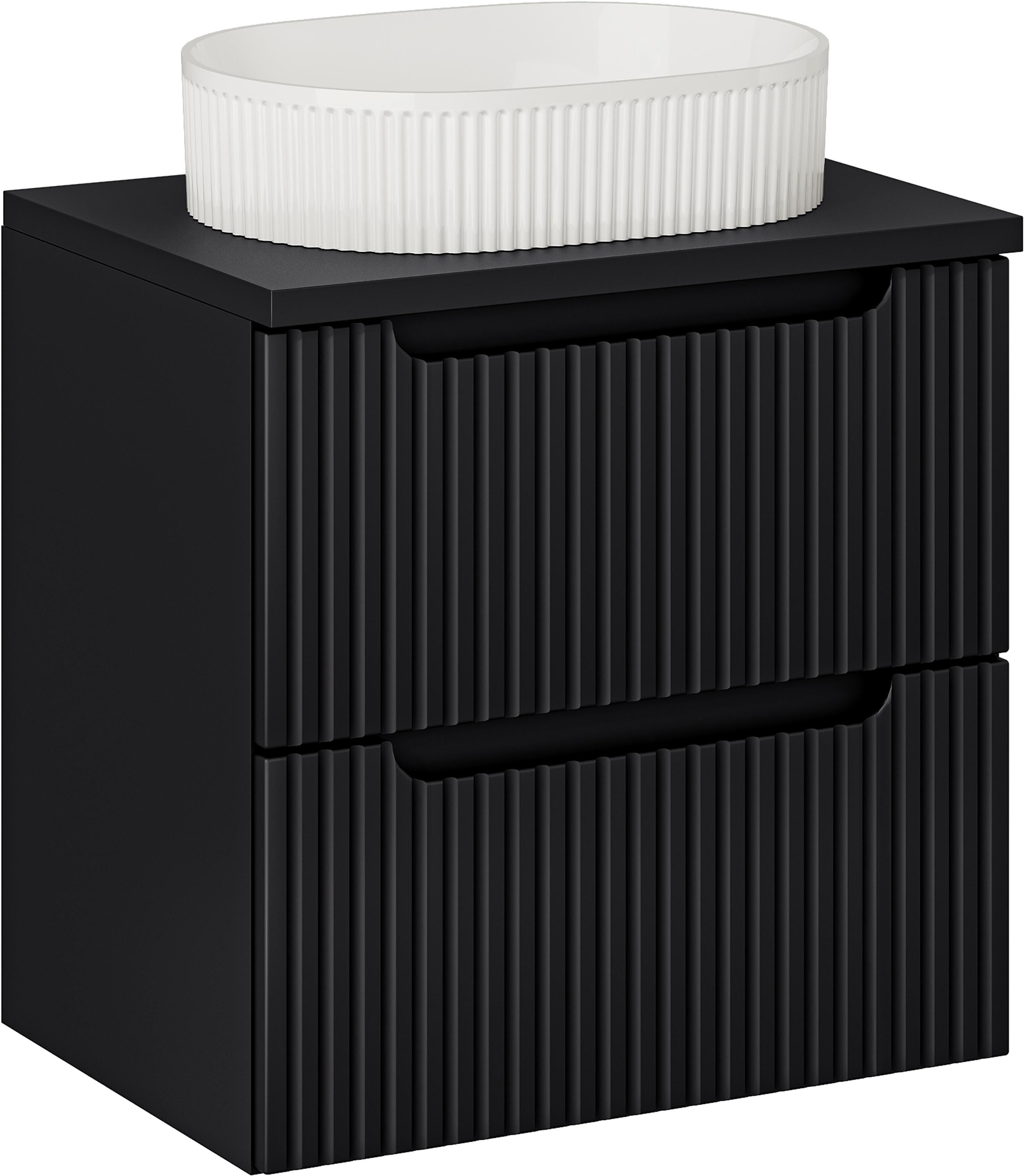 Comad Nova Black szafka 60 cm podumywalkowa wisząca z umywalką czarna SET-NOB B BLACK 60CM S UN BEYOND 5 WH - Wysyłka w 24h