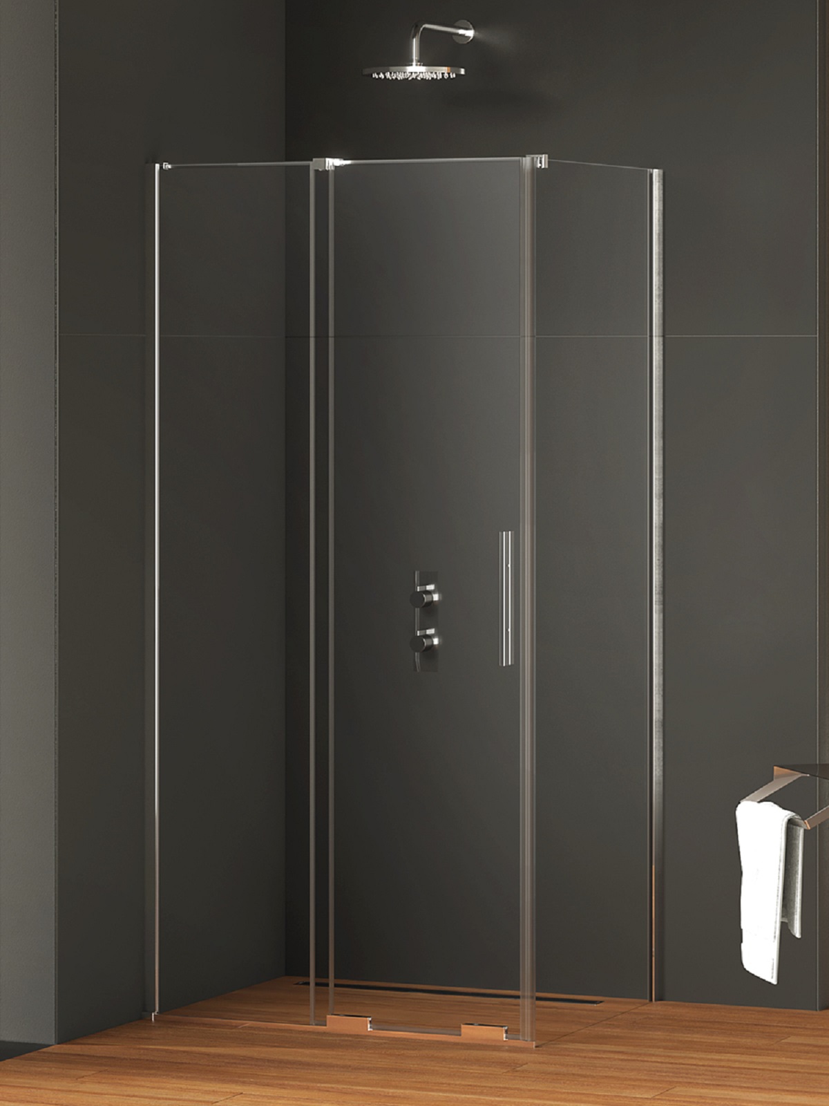 New Trendy Smart kabina prysznicowa 100x100 cm kwadratowa chrom połysk/szkło przezroczyste EXK-4022