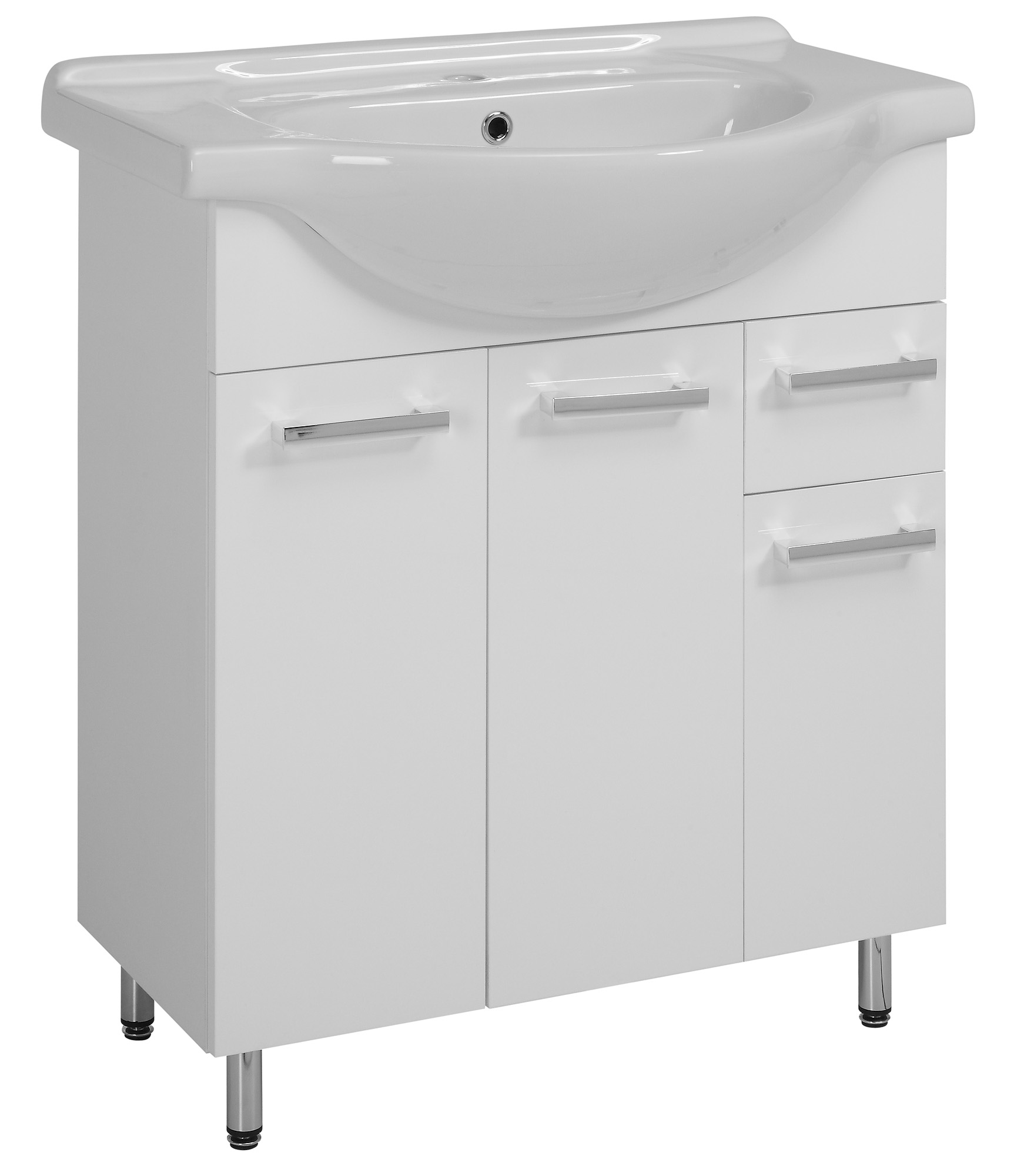 Astor Lupo umywalka z szafką 75 cm biały połysk AM-LUD-750-27 - Wysyłka w 24h
