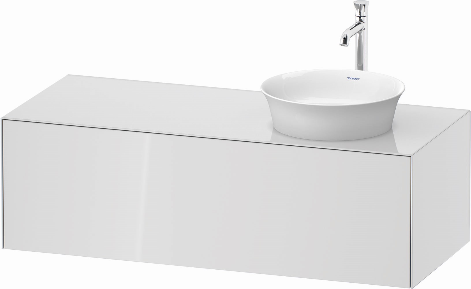 Duravit White Tulip szafka 130 cm podumywalkowa wisząca prawa biały wysoki połysk WT4977R8585