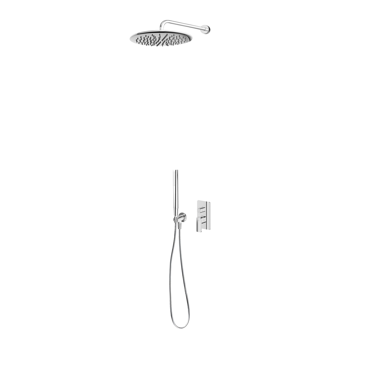 Zestaw Oltens Hadsel bateria wannowo-prysznicowa podtynkowa z deszczownicą 30 cm Sondera i kompletem prysznicowym Ume chrom 36625100 - Wysyłka w 24h