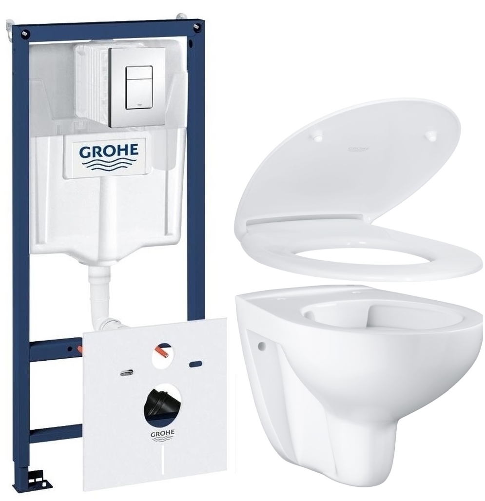 Grohe Bau Ceramic zestaw podtynkowy stelaż 5w1 z miską WC i deską wolnoopadającą (38827000, 39427000, 39493000) - Wysyłka w 24h