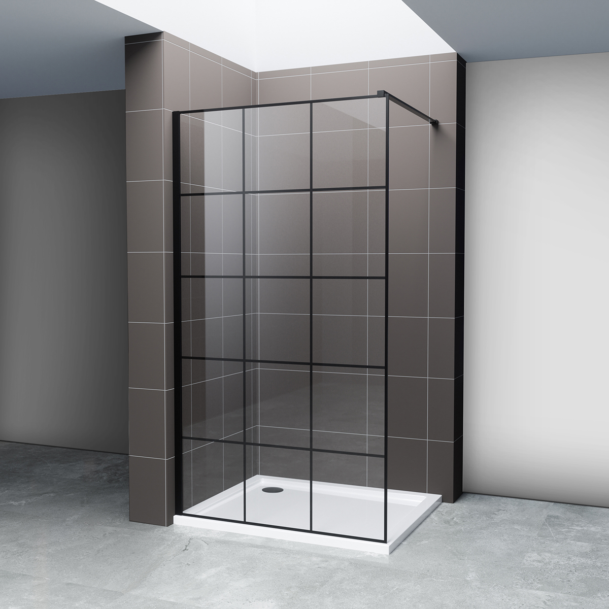 Hagser Agatha Walk-In ścianka prysznicowa 120 cm czarny mat/szkło przezroczyste HGR13000022 - Wysyłka w 24h