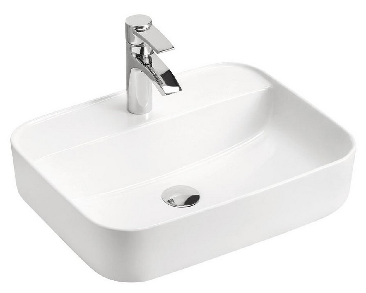 Comad Magic 2 umywalka 50x40 cm nablatowa prostokątna biały połysk UM-6289MAGIC50DP