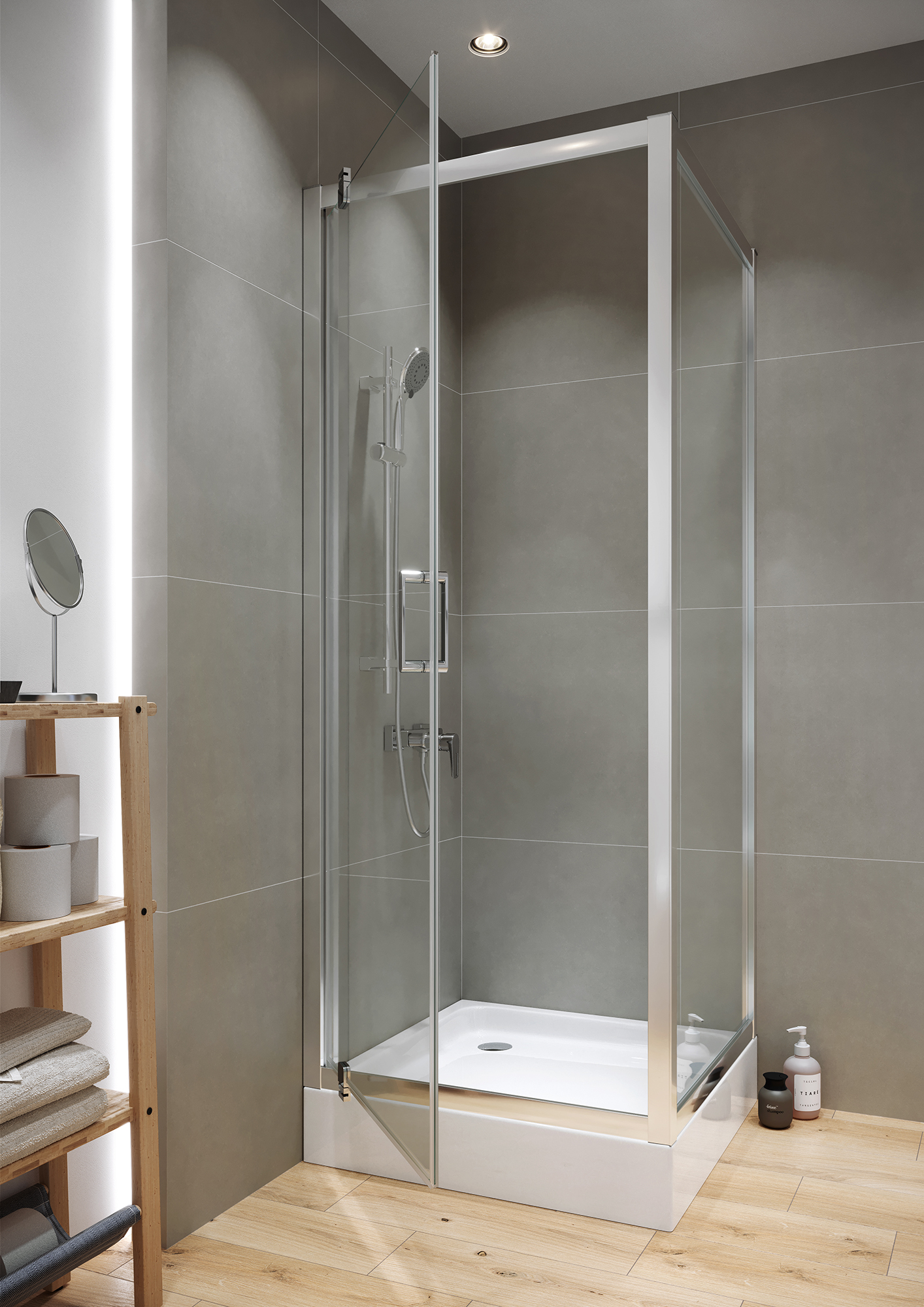 Cersanit Arteco kabina prysznicowa 80 cm kwadratowa chrom/szkło przezroczyste S157-009 - Wysyłka w 24h