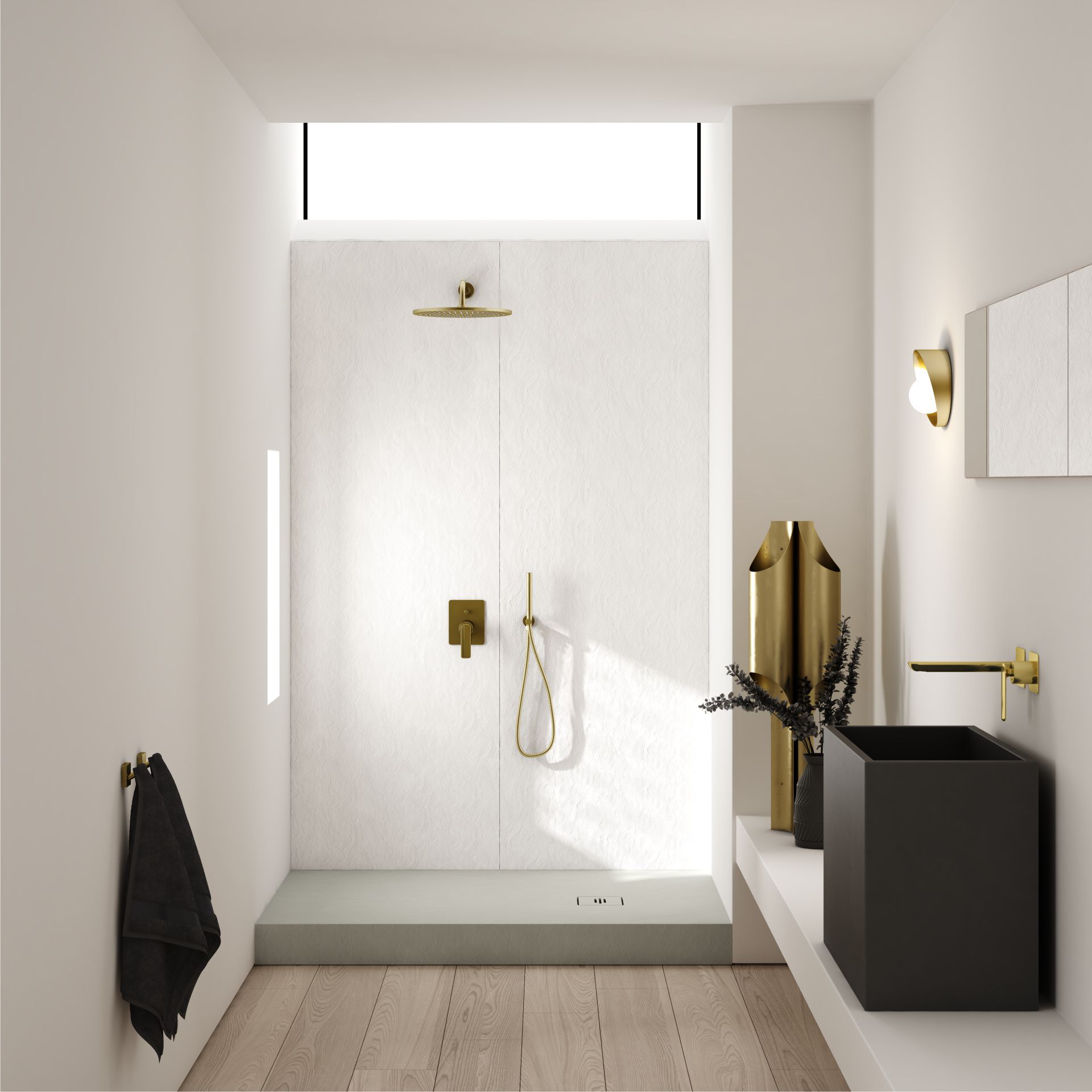 Schedline Nonlimits White Stone brodzik 80x80 cm kwadratowy biały kamień 3ST.N1K-8080/B/ST-M1/B/ST