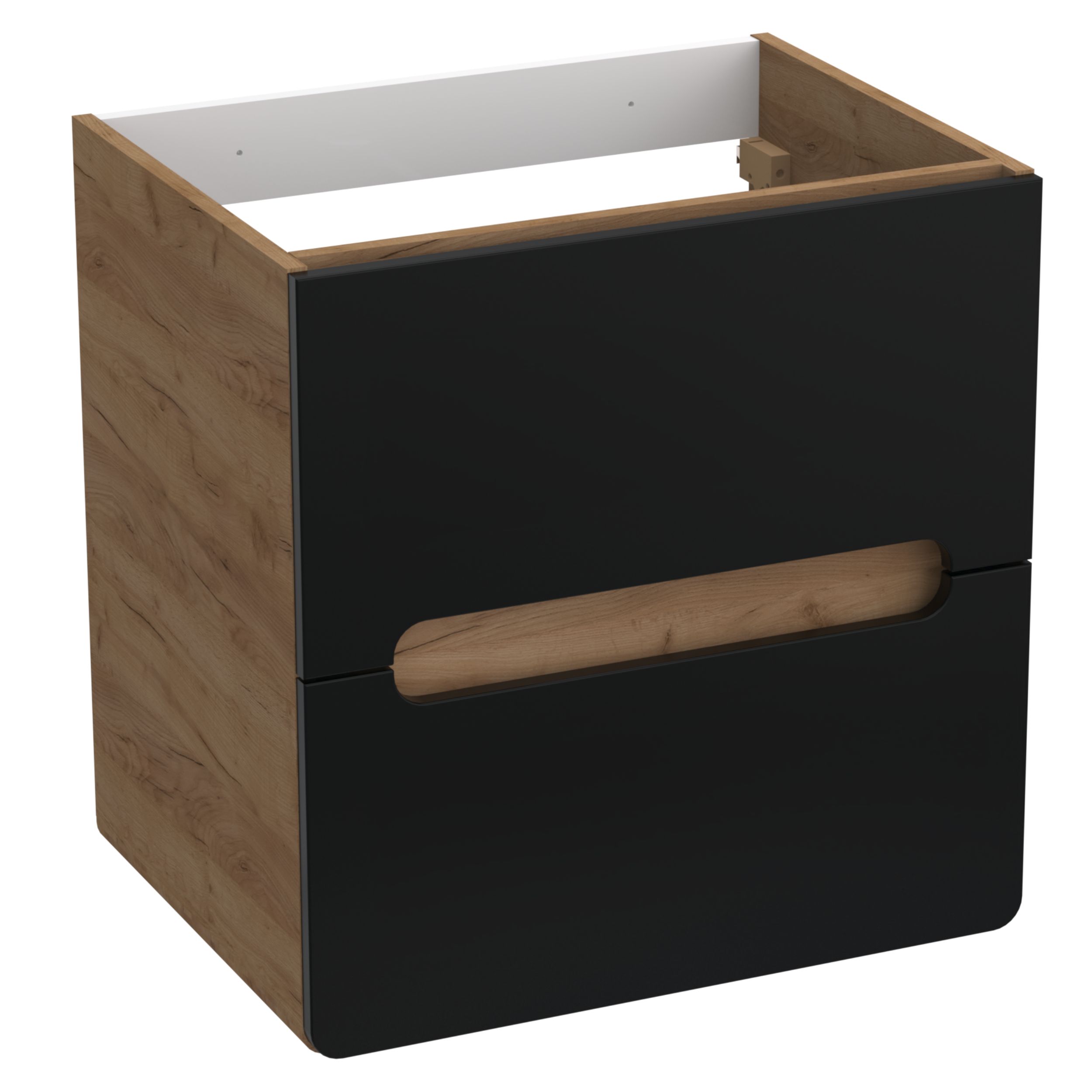 Strama Lupo szafka 59,5x45,6x60,5 cm podumywalkowa wisząca czarny mat/dąb craft złoty 22.101.07