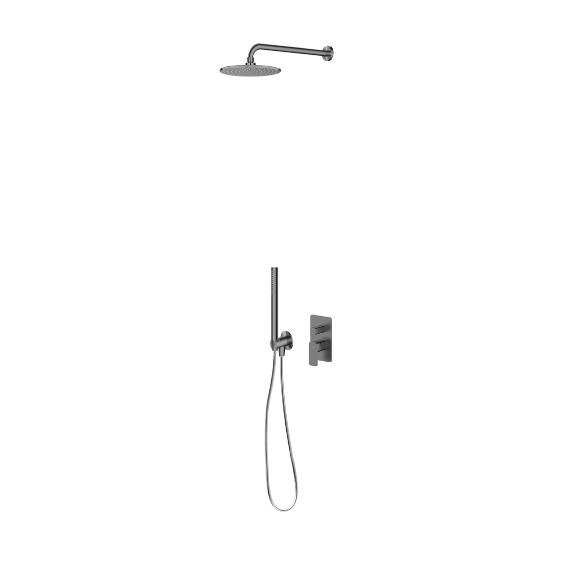 Zestaw Oltens Hadsel bateria wannowo-prysznicowa podtynkowa z deszczownicą 30 cm Vindel i kompletem prysznicowym Ume grafit 36625400 - Wysyłka w 24h