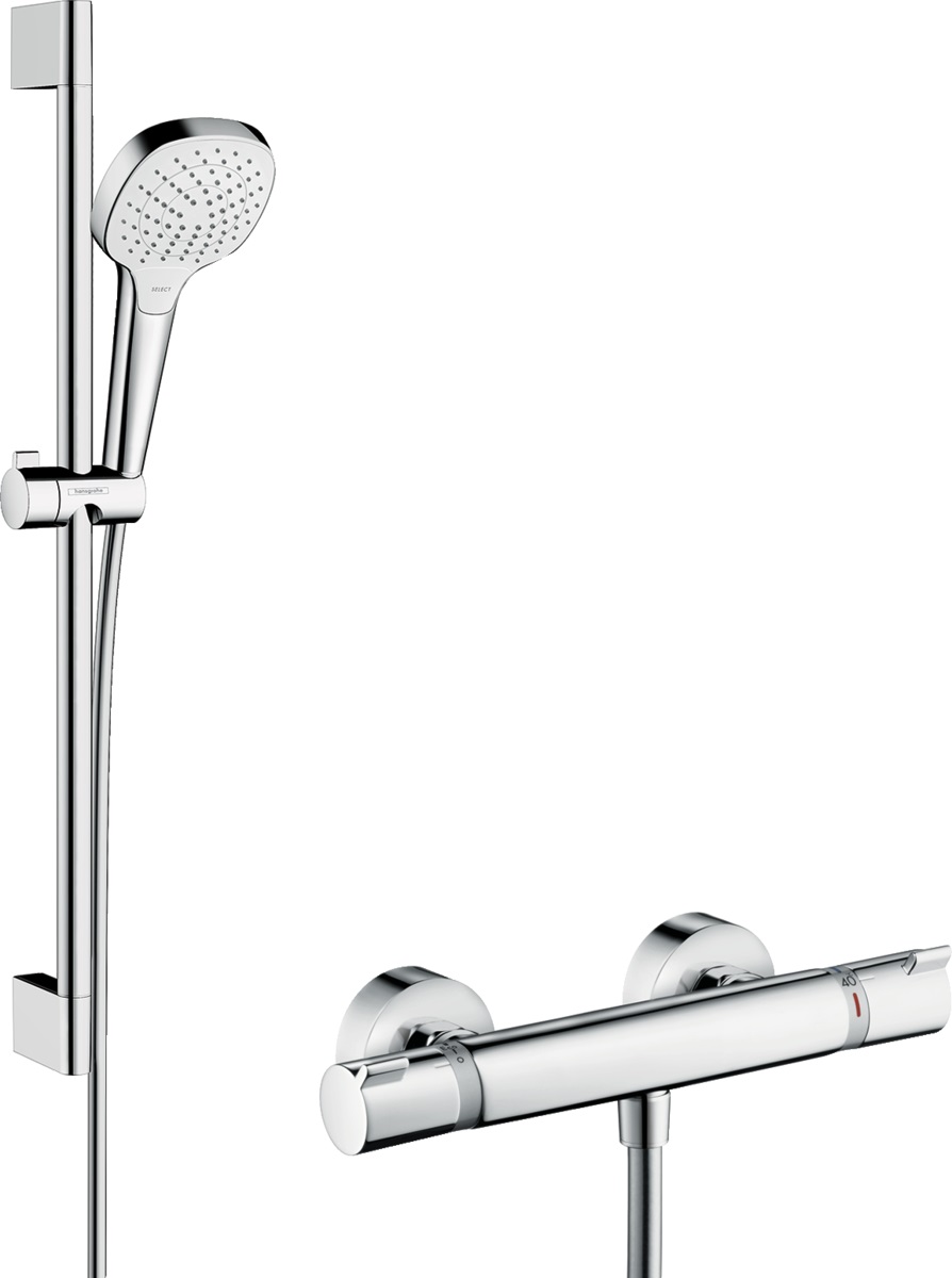 Hansgrohe Croma Select E zestaw prysznicowy ścienny termostatyczny EcoSmart biały/chrom 27081400 - Wysyłka w 24h