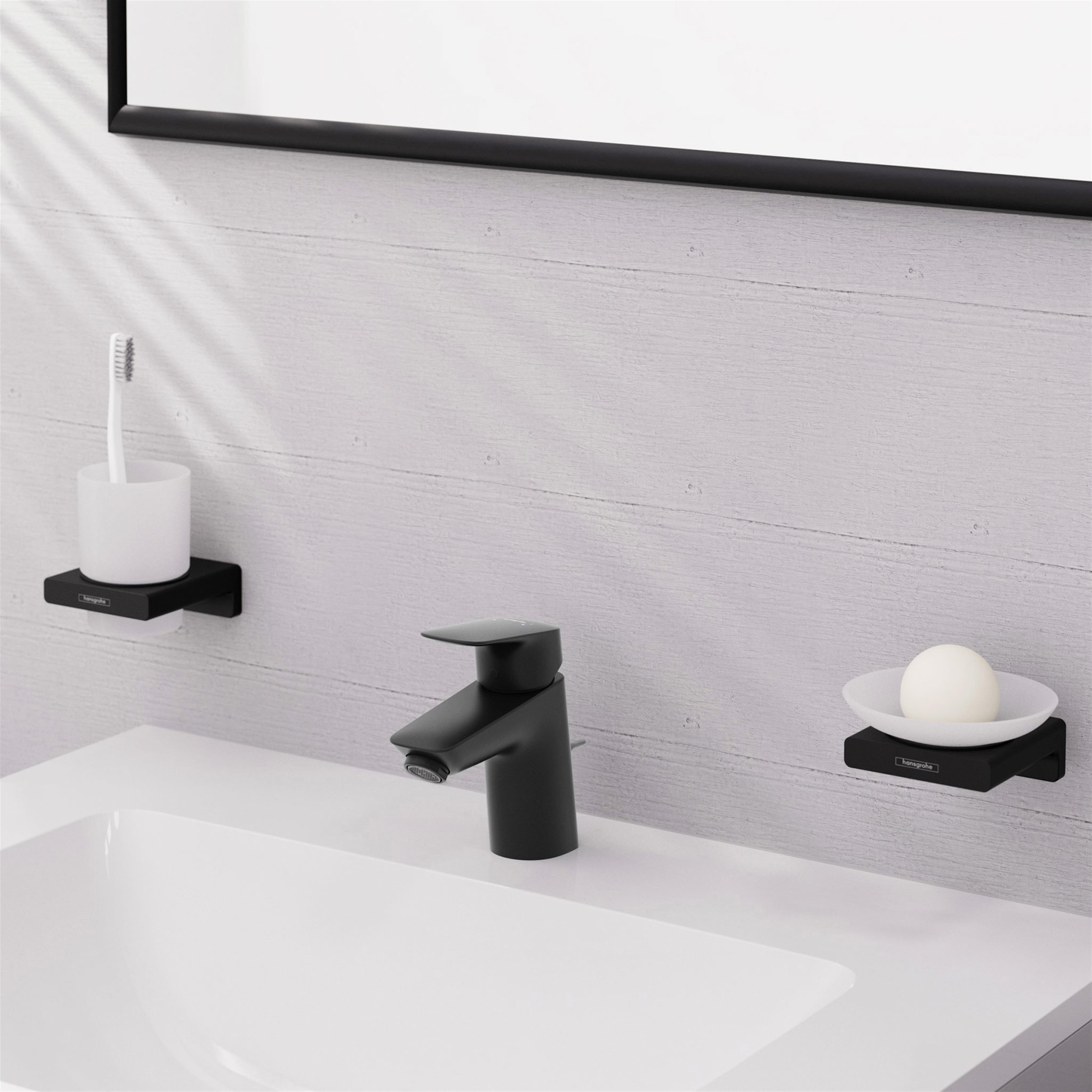 Hansgrohe Logis bateria umywalkowa stojąca czarny mat 71070670