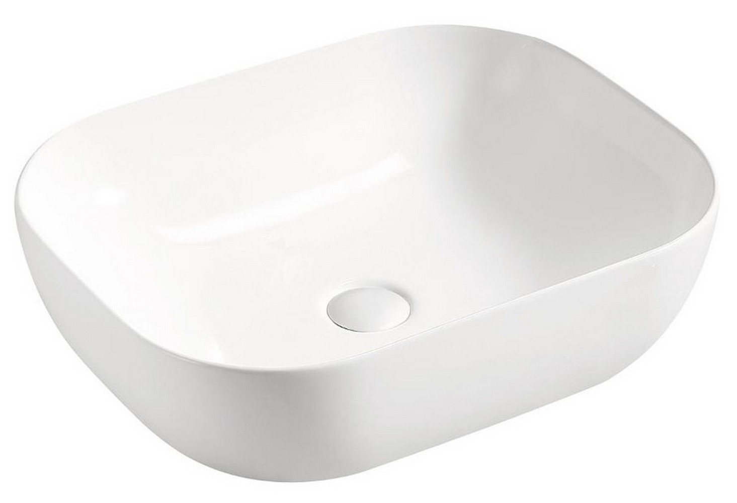 Comad Smile umywalka 50x40 cm nablatowa prostokątna biały połysk UM-6254SMILE50DP - Wysyłka w 24h