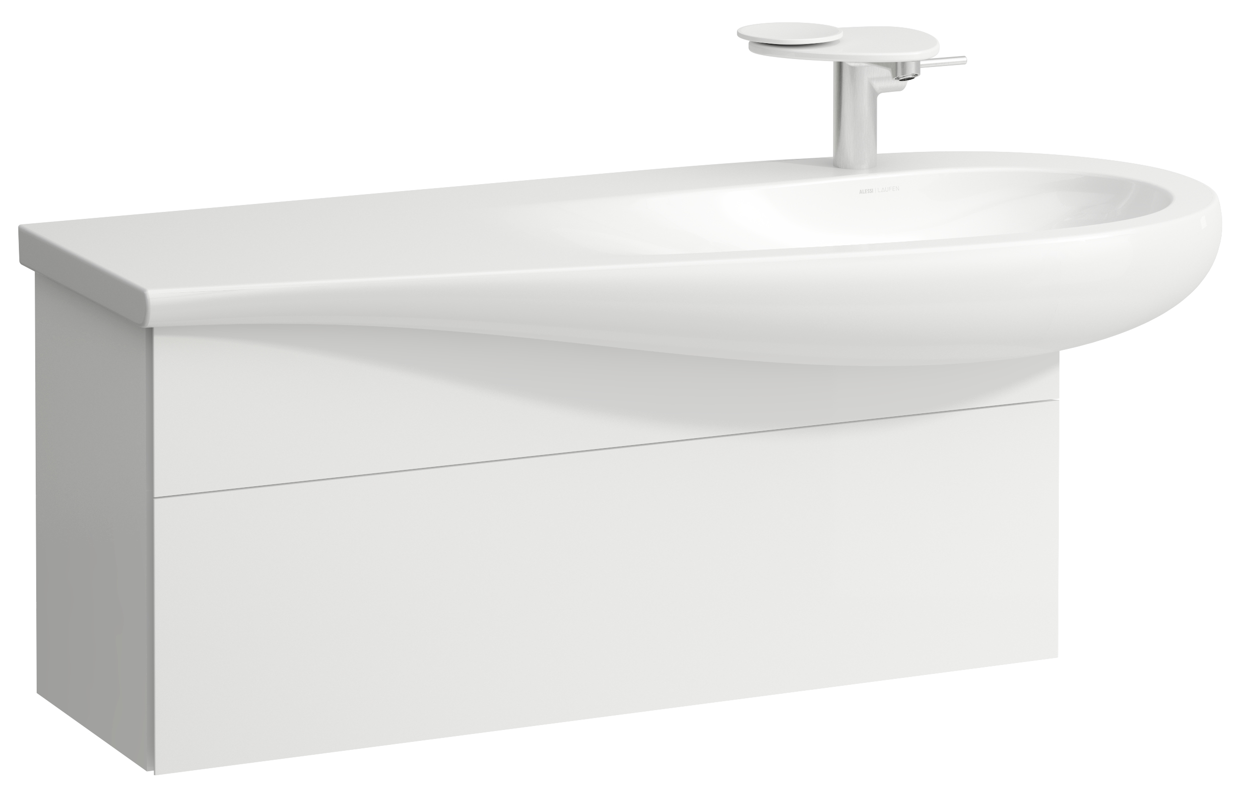 Laufen Il Bagno Alessi szafka 100 cm podumywalkowa wisząca prawa biały mat H4304310972601