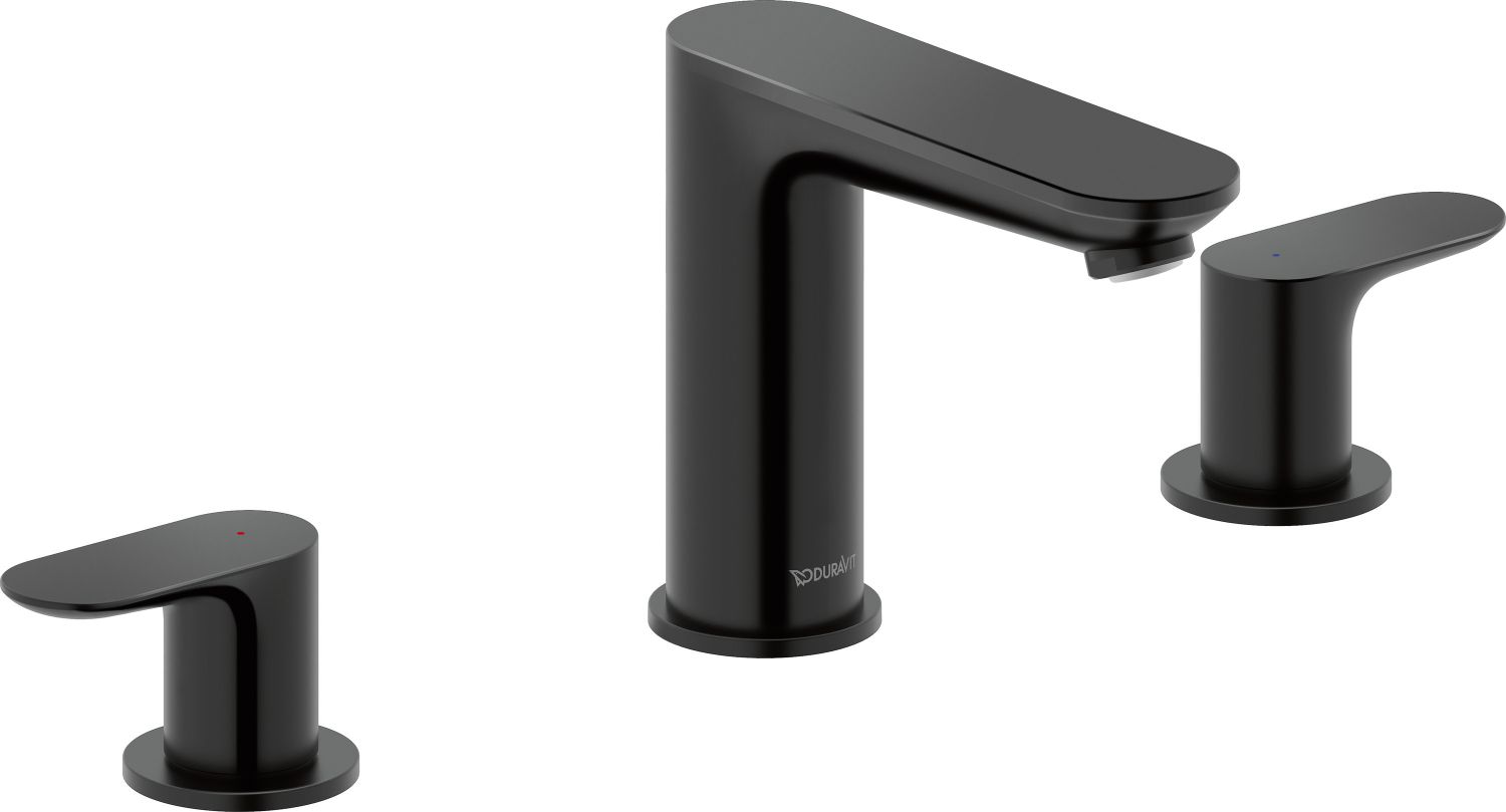 Duravit Wave bateria umywalkowa stojąca 3-otworowa czarny mat WA1060005046