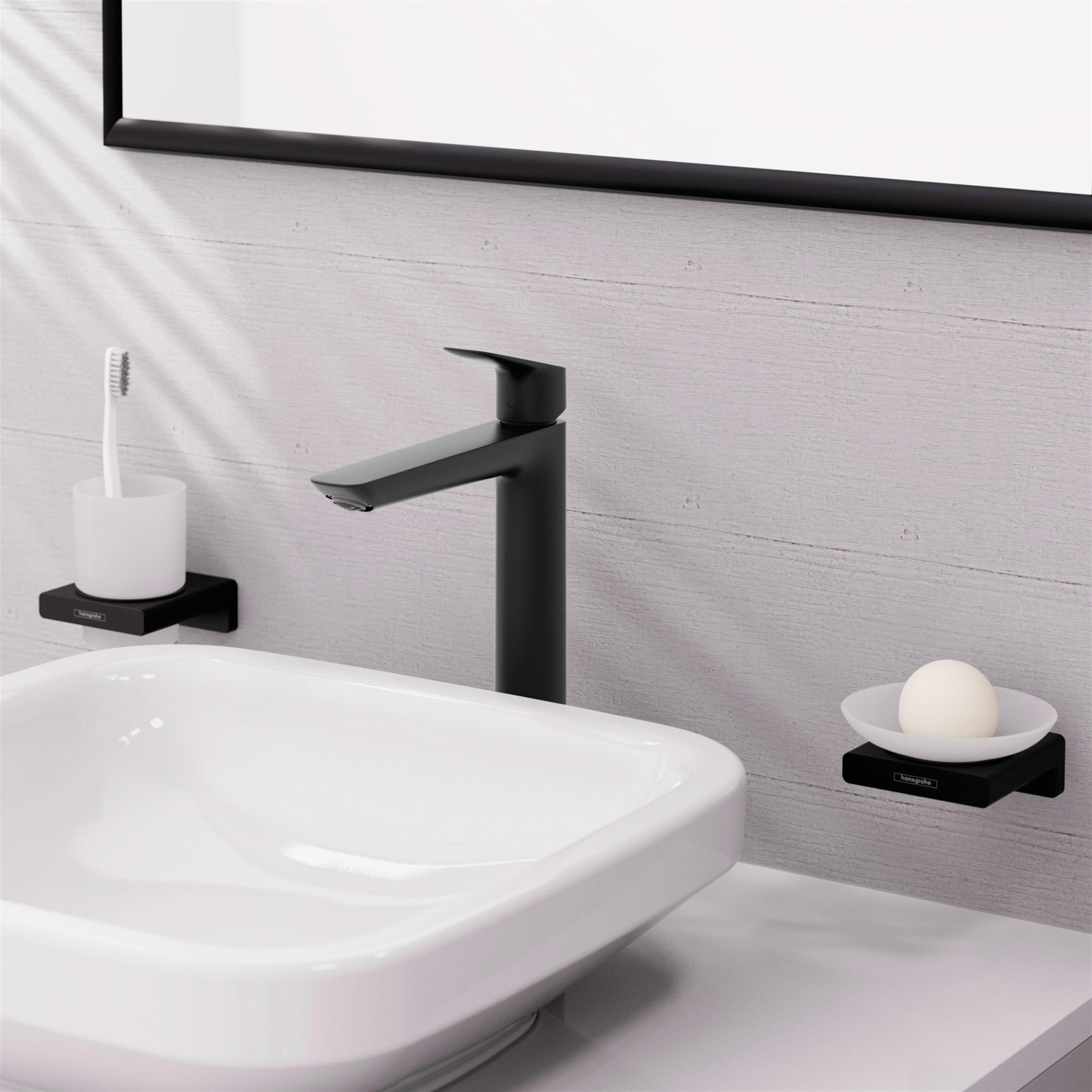 Hansgrohe Logis bateria umywalkowa stojąca wysoka czarny mat 71257670