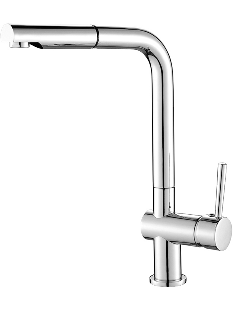 Laveo Luna bateria kuchenna stojąca z wyciąganą wylewką chrom BLZ069D