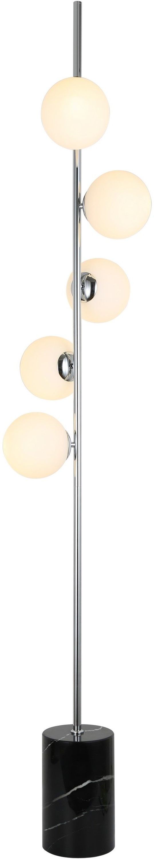 Lumina Deco Fredica W5 lampa stojąca 5x40W chrom/biały/czarny LDF60305CHR