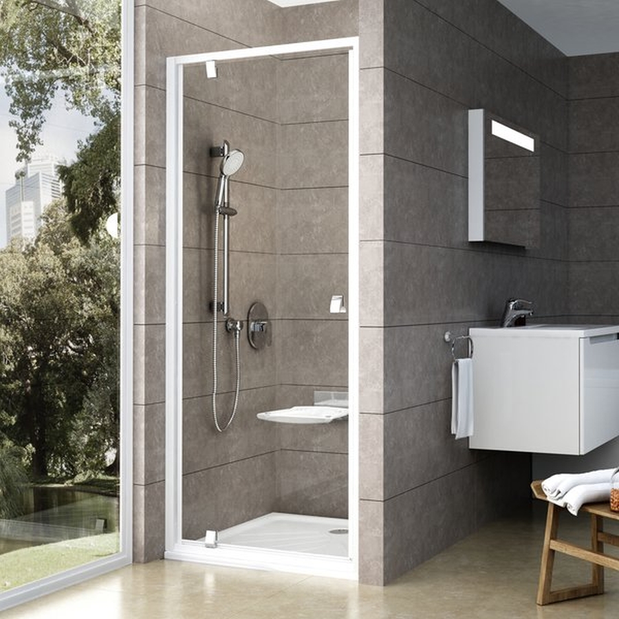 Ravak Pivot PDOP1-80 drzwi prysznicowe 80 cm biały/szkło przezroczyste 03G40101Z1