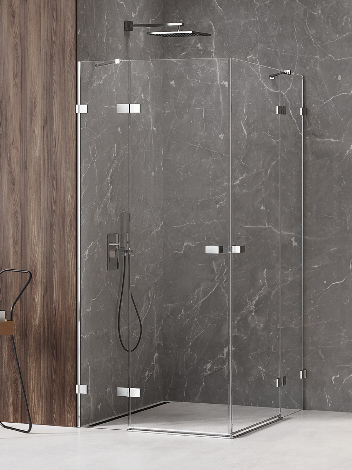New Trendy Avexa kabina prysznicowa 80x100 cm prostokątna chrom połysk/szkło przezroczyste EXK-1517