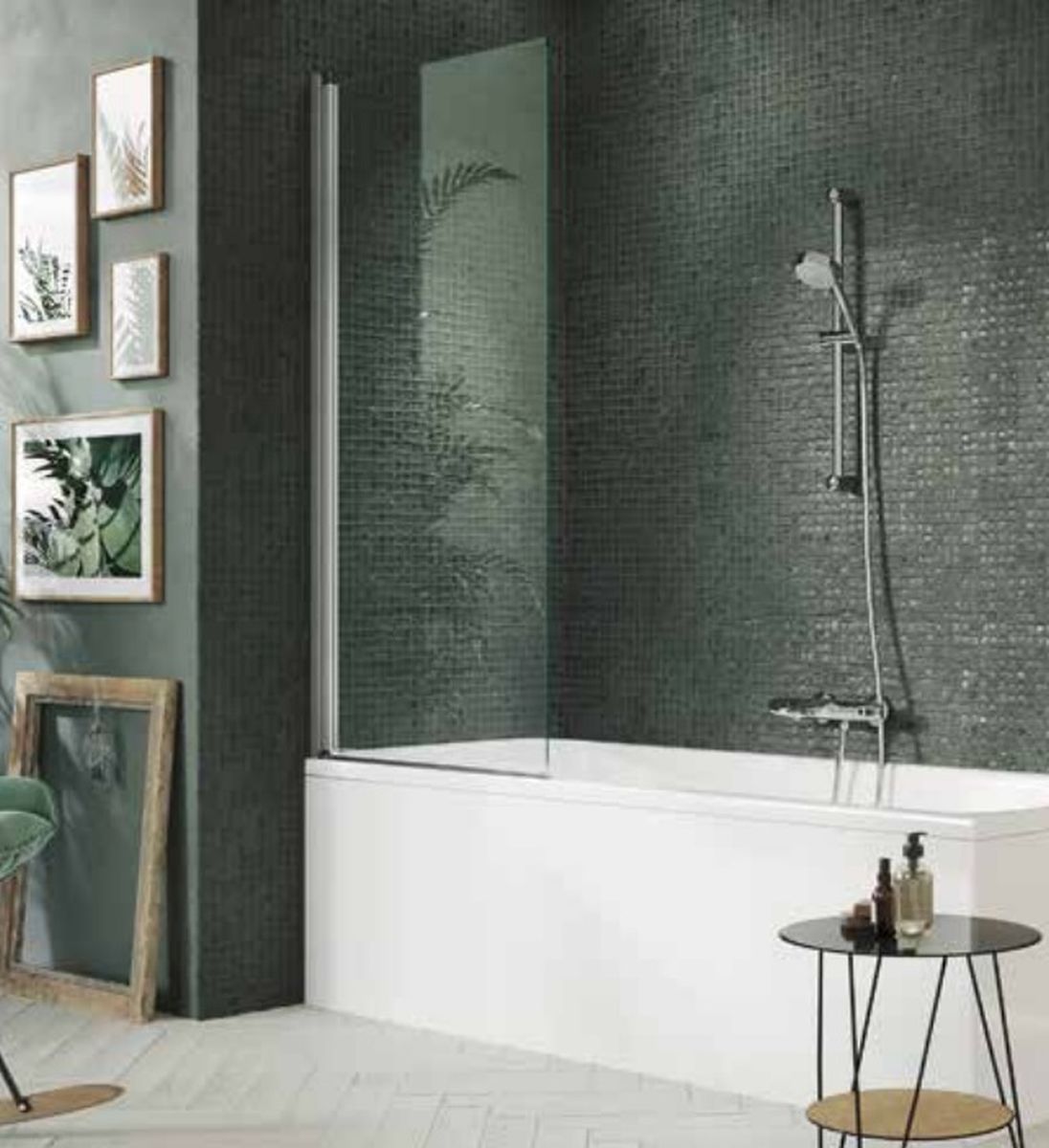 Hüppe Design Pure parawan nawannowy 75 cm biały/szkło Sand Plus 8P1901.055.315 - Wysyłka w 24h