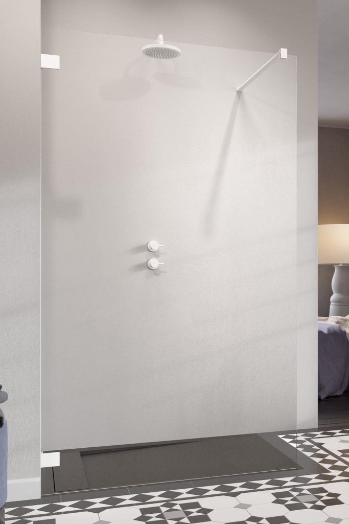 Radaway Essenza Pro White Walk-In ścianka prysznicowa 120 cm wolnostojąca biały mat/szkło przezroczyste 10103120-04-01
